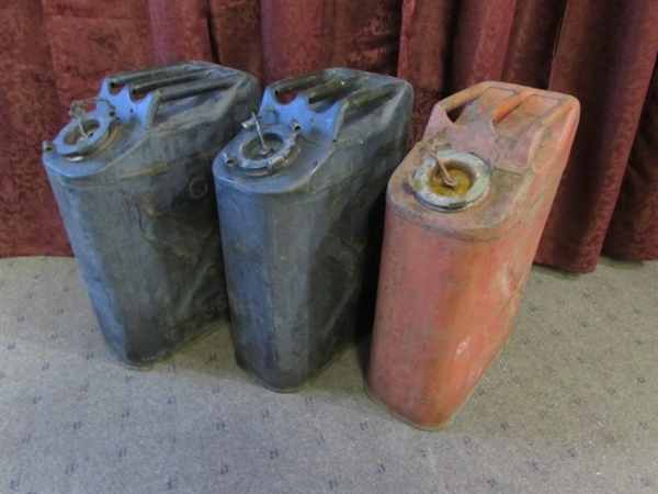 3 VINTAGE JERRY CANS