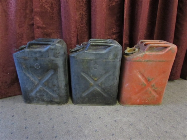 3 VINTAGE JERRY CANS