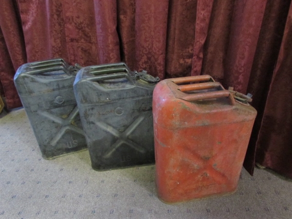 3 VINTAGE JERRY CANS
