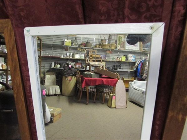 3 WOOD FRAMED DOOR/WALL MIRRORS