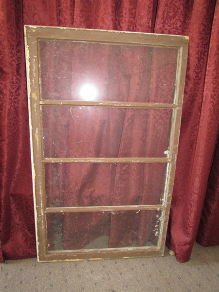 ANTIQUE 4-PANE FARMHOUSE WINDOW