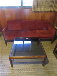 MID CENTURY "JAMES DAVID" COUCH & COFFEE TABLE
