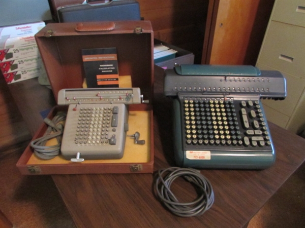 2 VINTAGE CALCULATING MACHINES - SCM MARCHANT & MONROE