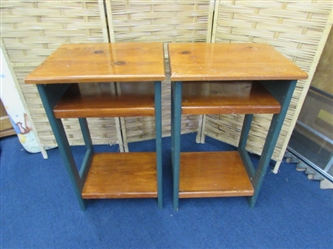 TWO WOOD SIDE TABLES