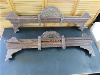 TWO WOOD MANTLE PIECES