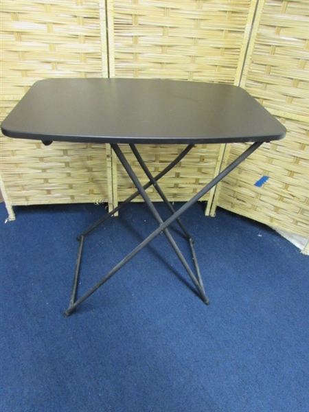 METAL & GLASS TABLE AND FOLDING TABLE