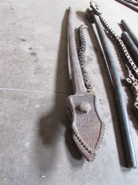 VINTAGE CHAIN PIPE WRENCHES *LOCATED OFF SITE #1*