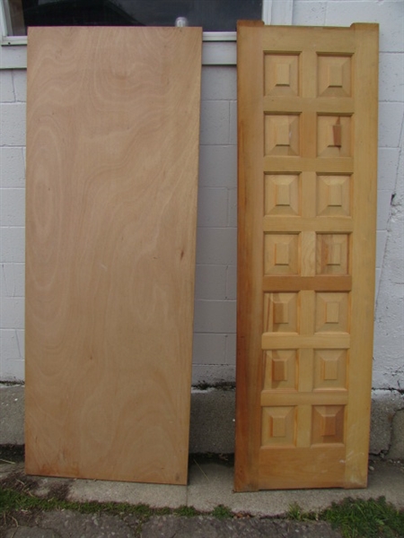 TWO WOOD DOORS *LOCATED OFF SITE #1*