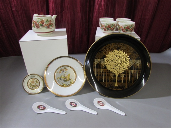 ART OF CHOKIN 24KT GOLD TRIMMED PLATES & MORE