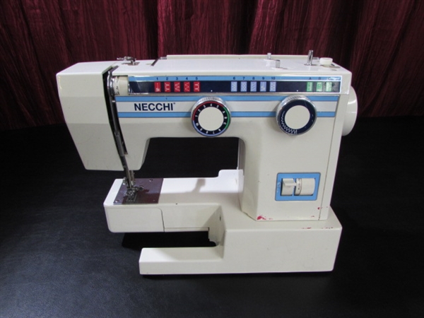 NECCHI HEAVY DUTY FREE ARM SEWING MACHINE - NO POWER CORD