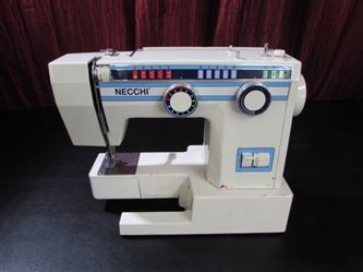 NECCHI HEAVY DUTY FREE ARM SEWING MACHINE - NO POWER CORD