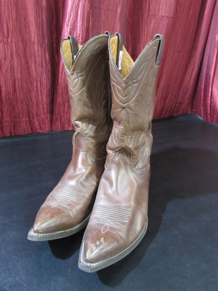 NOCONA VIBRAM BOOTS MENS LEATHER COWBOY BOOTS 10.5