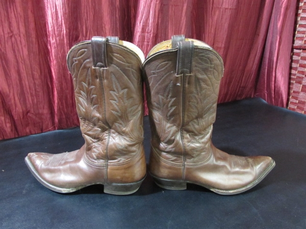 NOCONA VIBRAM BOOTS MENS LEATHER COWBOY BOOTS 10.5