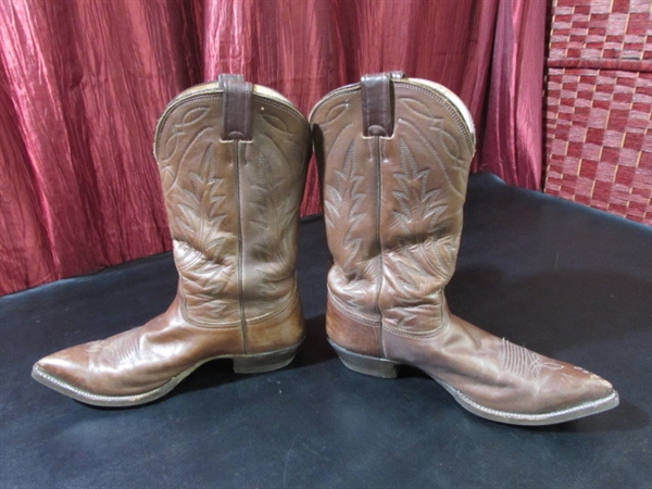 NOCONA VIBRAM BOOTS MENS LEATHER COWBOY BOOTS 10.5