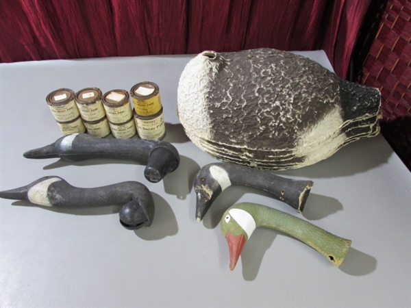 VINTAGE VICTOR PAPER MACHE GOOSE DECOYS & MORE