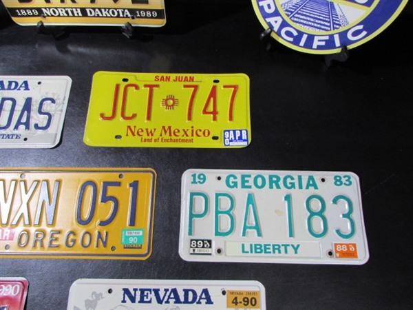 LICENSE PLATES AND RR SIGNS