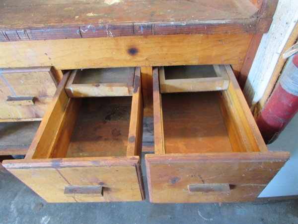 LARGE WOOD WORK BENCH *LOCATED OFF SITE #2*