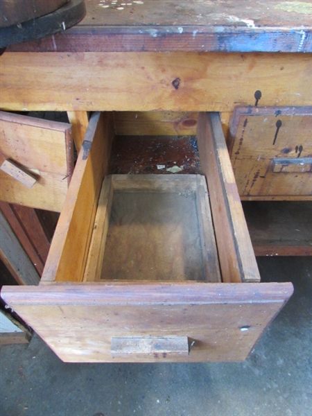 LARGE WOOD WORK BENCH *LOCATED OFF SITE #2*