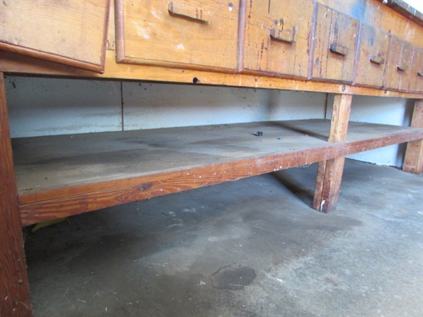 LARGE WOOD WORK BENCH *LOCATED OFF SITE #2*