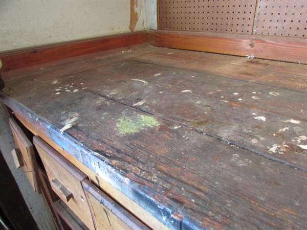 LARGE WOOD WORK BENCH *LOCATED OFF SITE #2*