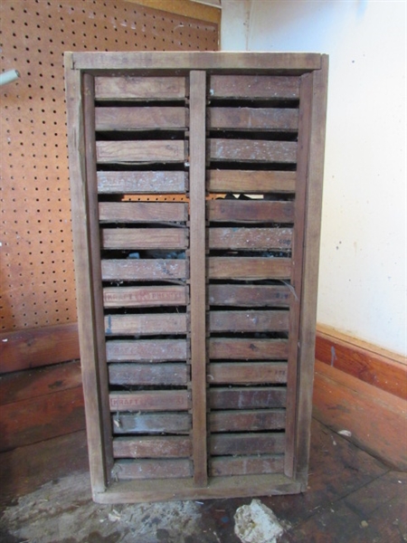 WOOD BOX FULL OF SMALL DRAWERS *LOCATED OFF SITE #2*