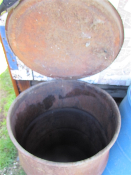 2 METAL 55 GALLON DRUMS WITH LIDS & 1 PLASTIC 55-GALLON DRUM *LOCATED OFF SITE #2*