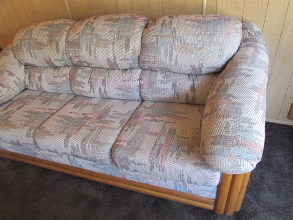 SUPER COMFY SOFA WITH WOOD ACCENTS *LOCATED OFF SITE #3*