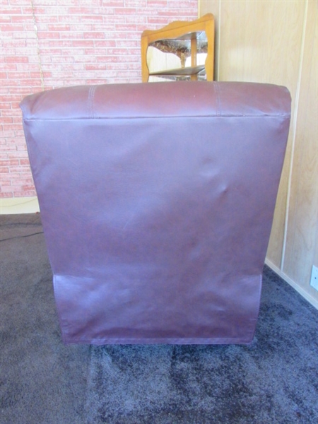 FAUX LEATHER BURGUNDY RECLINER *LOCATED OFF SITE #3*