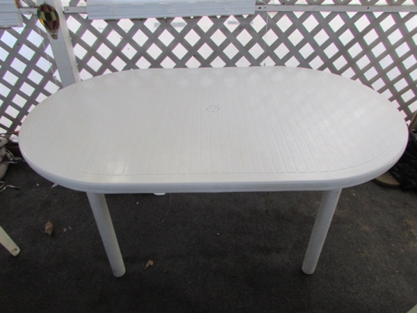 OVAL PATIO TABLE & 4 CHAIRS *LOCATED OFF SITE #3*