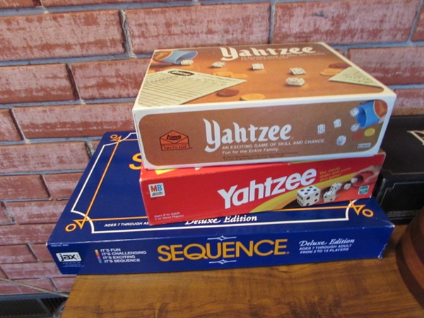YAHTZEE, GAMES, CARDS, POKER CHIPS & JIGSAW PUZZLES