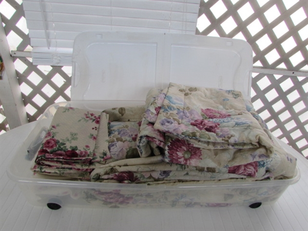 QUEEN-SIZE BEDDING AND STORAGE TOTE