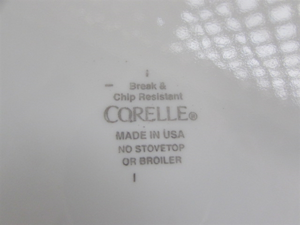 CORELLE DINNERWARE, CAMBRIDGE FLATWARE, STEMWARE & DRINKING GLASSES