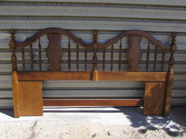 ANTIQUE KING SIZE WOOD HEADBOARD