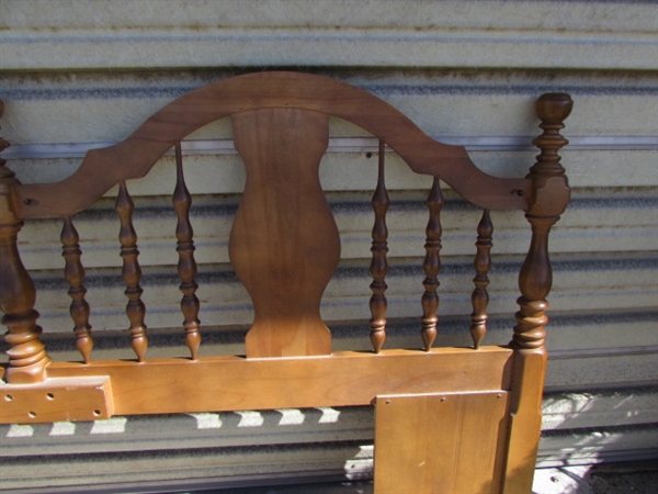 ANTIQUE KING SIZE WOOD HEADBOARD