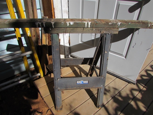 2 LADDERS & A PAIR OF SAWHORSES *LOCATED OFF SITE #3*