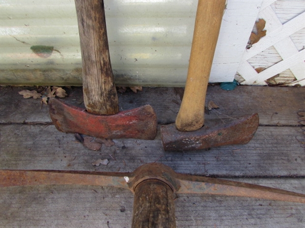 PICK-AXE, SPLITTING MAUL, AXE & WHIP SAW *LOCATED OFF SITE #3*