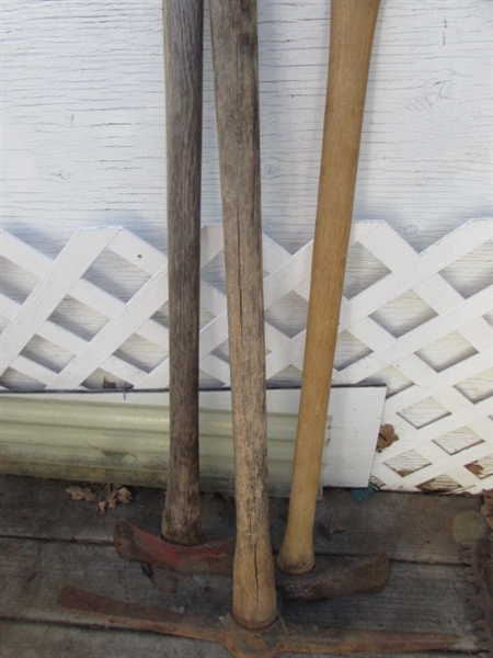 PICK-AXE, SPLITTING MAUL, AXE & WHIP SAW *LOCATED OFF SITE #3*