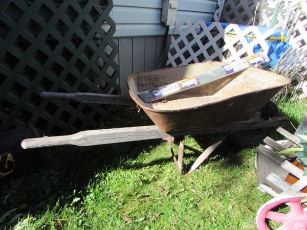 WHEELBARROWS, SMOKER, PLANTER, PLANT STAKES, MAIL BOX & MORE *LOCATED OFF SITE #3*