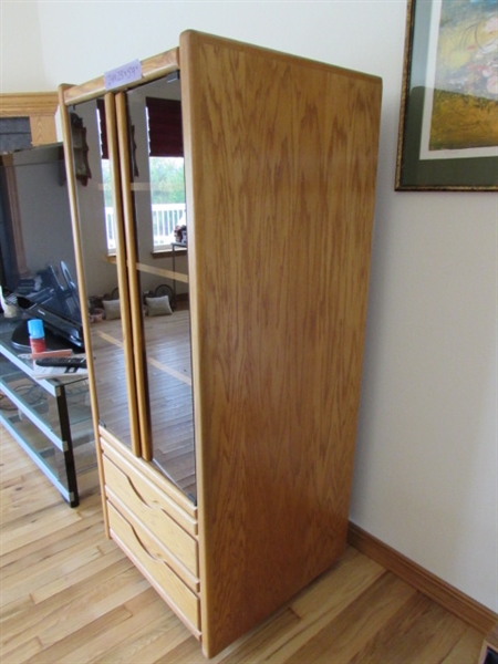 TALL MEDIA CABINET WITH GLASS DOORS