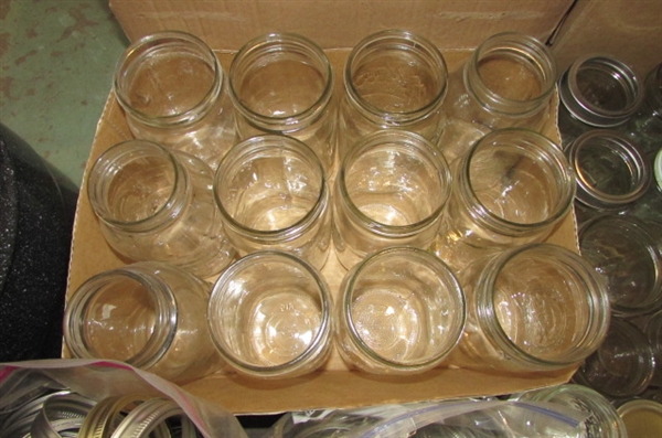 CANNING JARS, LIDS & LARGE CANNING POT