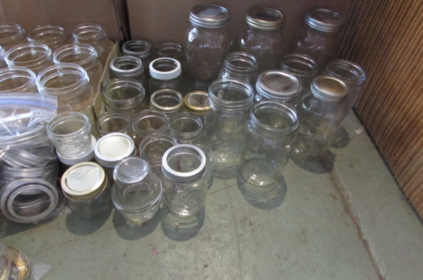 CANNING JARS, LIDS & LARGE CANNING POT