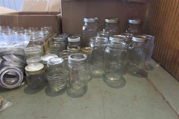 CANNING JARS, LIDS & LARGE CANNING POT