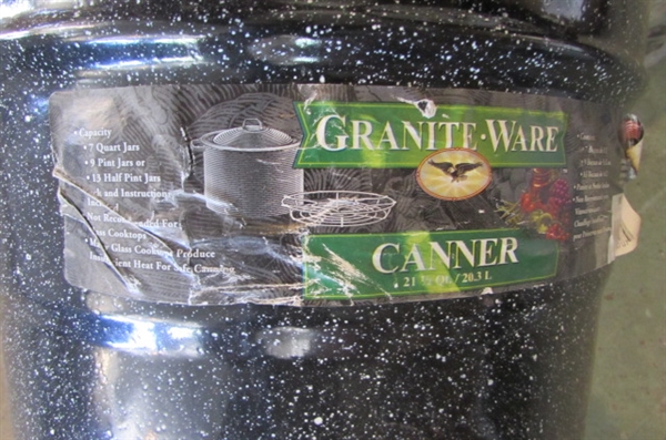 CANNING JARS, LIDS & LARGE CANNING POT