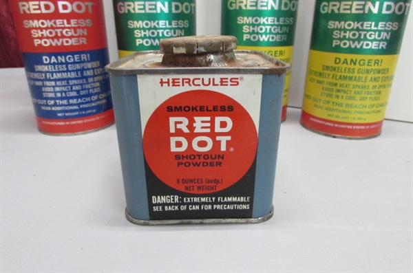 LARGE COLLECTION OF VINTAGE & NEWER POWDER TINS, CANS & BOTTLES