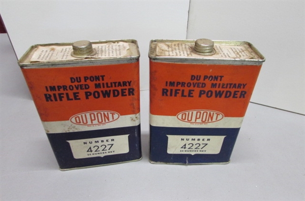 LARGE COLLECTION OF VINTAGE & NEWER POWDER TINS, CANS & BOTTLES