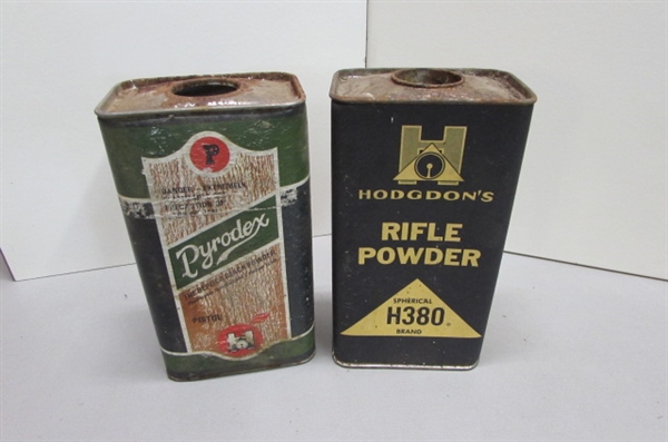 LARGE COLLECTION OF VINTAGE & NEWER POWDER TINS, CANS & BOTTLES