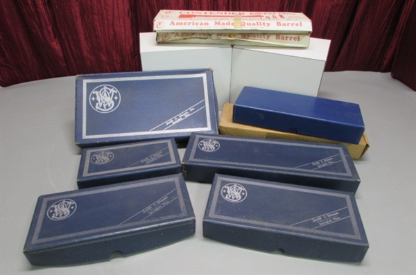 EMPTY SMITH & WESSON REVOLVER BOXES & .45 BARREL BOXES