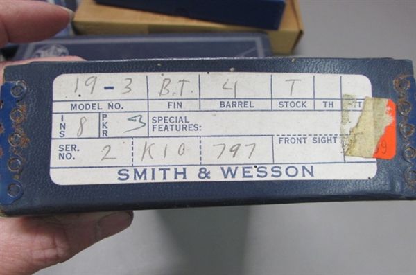 EMPTY SMITH & WESSON REVOLVER BOXES & .45 BARREL BOXES