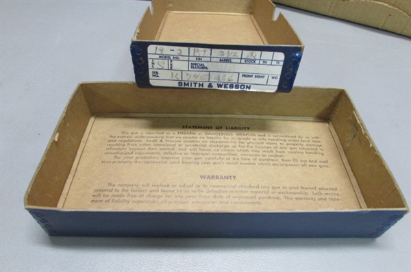 EMPTY SMITH & WESSON REVOLVER BOXES & .45 BARREL BOXES