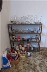 SHELF WITH CANDLE HOLDERS AND CANDLES
